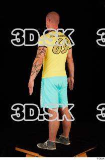 0004 Whole body yellow shirt turquoise shorts brown shoes of…